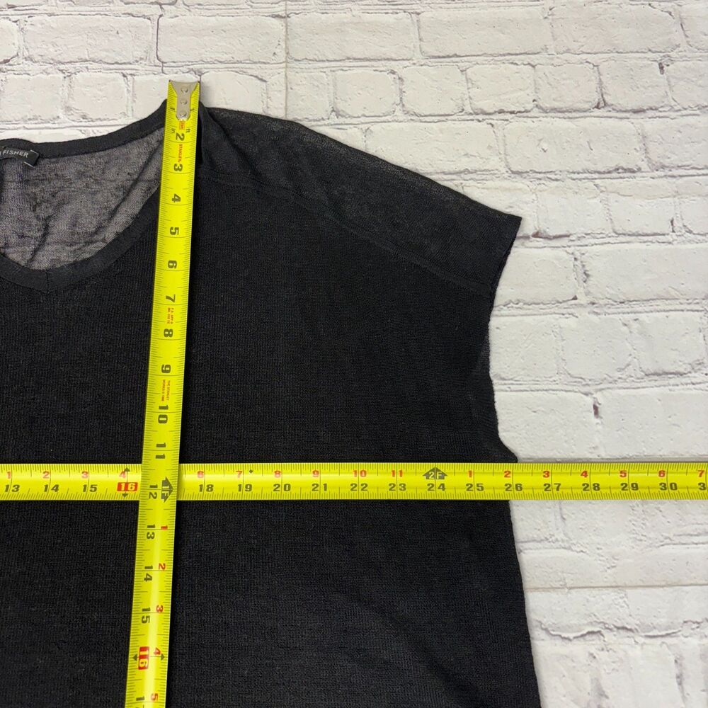 Eileen Fisher Women Knit Blouse Top Shirt Size 1X Black D030 -26 - Picture 5 of 13